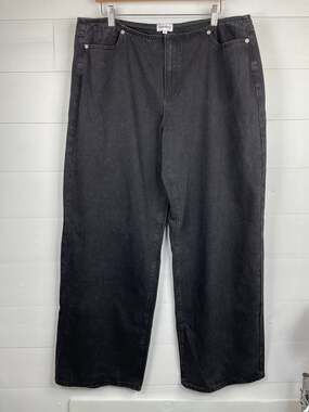Superdown Revolve Faded Black Wide Leg Denim Jeans Women's XL